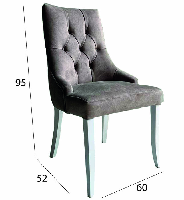 Imagen de la silla modelo 135 con sus medidas